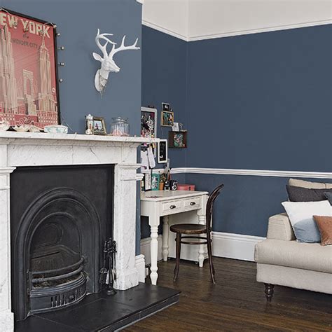 Traditional Dark Blue Living Room Decorating Ideal Home