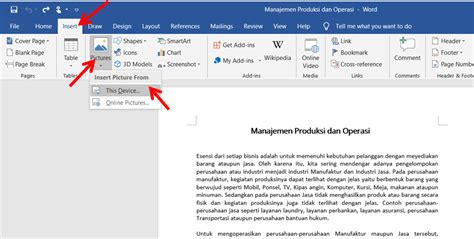 Cara Menyisipkan Gambar Atau Foto Ke Dalam Dokumen Microsoft Word