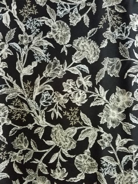 Black Floral Fabric Cotton Floral Fabric Fabric By The Yard