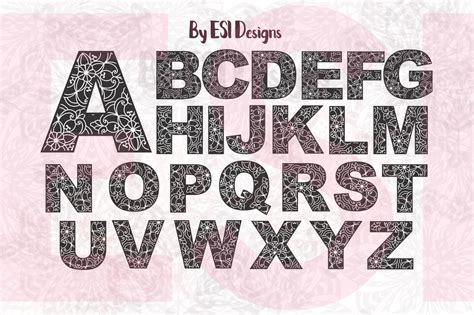 Floral Mandala Alphabet A Z Vector Design By Esi Designs