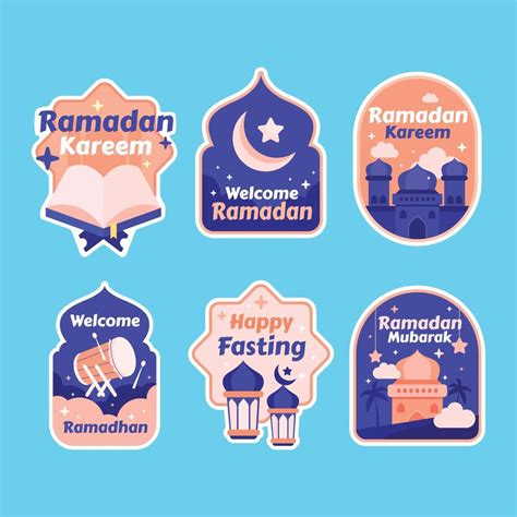 Ramadhan Kareem Sticker Set 5891042 Vector Art At Vecteezy