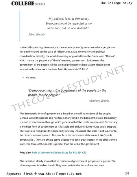 50 Democracy In America Short Essay With Quotations The College Stu
