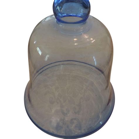 Blue Bell Shaped Glass Dome From Aislinneantiques On Ruby Lane