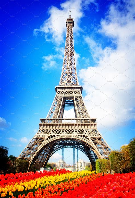 Eiffel Tower Close Up France Architecture Stock Photos ~ Creative Market