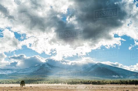 Usa Arizona San Francisco Peaks Flagstaff Scenic View Of Landscape