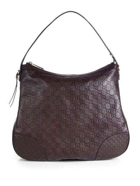 Gucci Bree Ssima Leather Hobo Bag In Chocolate Brown Lyst