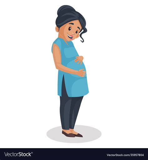 Pregnant Woman Cartoon Royalty Free Vector Image