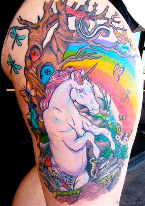 50 Great Unicorn Tattoos On Thigh