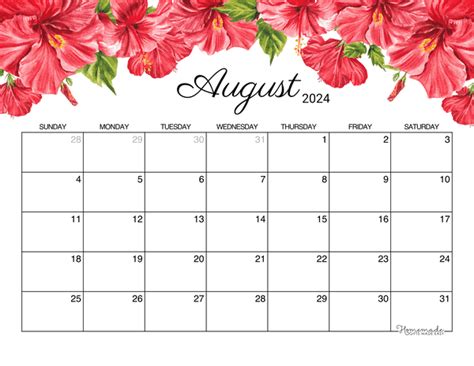Cute Calendar Printable August 2024 Codie Devonne