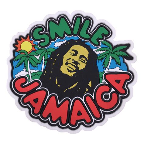 bob marley smile jamaica magnet liquid blue