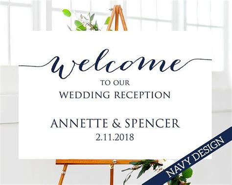 An Easel With A Sign That Says Welcome To Our Wedding Reception Annette