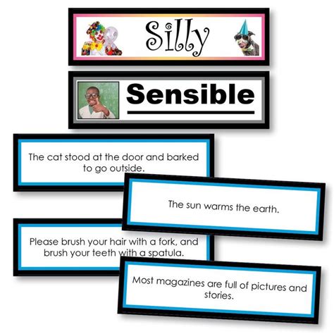 Silly Or Sensible Sentences Sorting Cards Silly Sentences Sorting