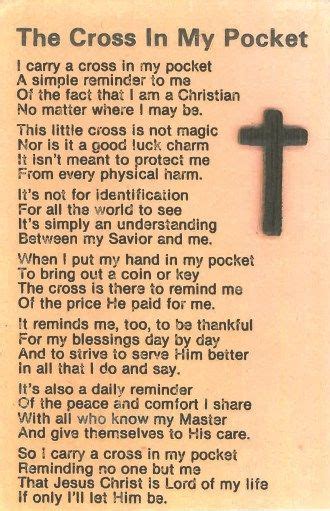 Image result for the cross in my pocket | Christian poems, Cross quotes