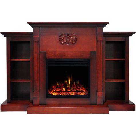 <p>make home warmer with this caramel birch, infrared quartz rolling electric fireplace mantel. Cambridge Sanoma 72 in. Electric Fireplace Heater in Cherry with Mantel, Bookshelves, Enhanced ...