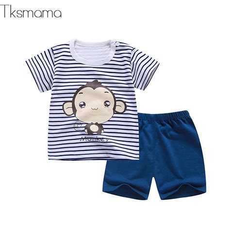 2019 Summer Baby Boy Clothes Newborn Striped Cartoon