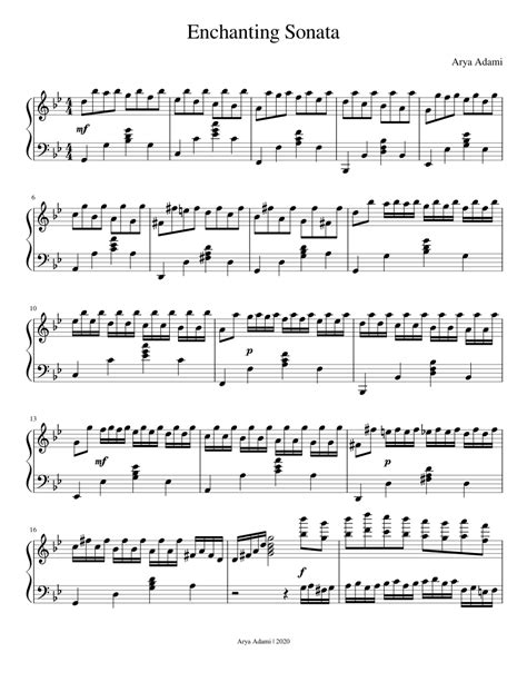 Enchanting Sonata Sheet Music For Piano Solo