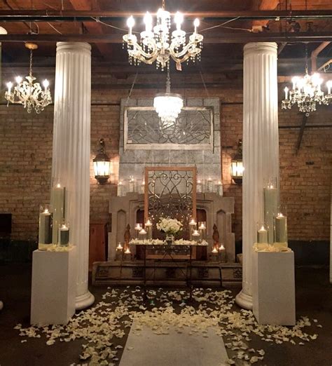 romantic and gorgeous ceremony design for a wedding at salvage one in chicago white wedding