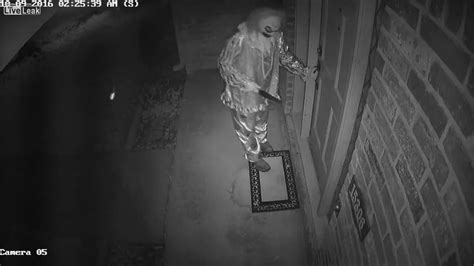 Killer Clown With Huge Knife Caught On Chilling Cctv Footage Trying