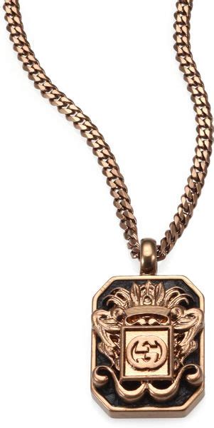 Gucci Vintage Crest Necklace In Gold For Men Lyst
