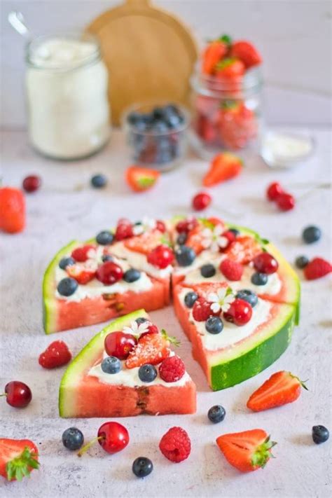 Watermelon Fruit Pizza With Yogurt Becca Ink