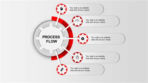 Add Process Flow Ppt Template With Five Nodes Slide