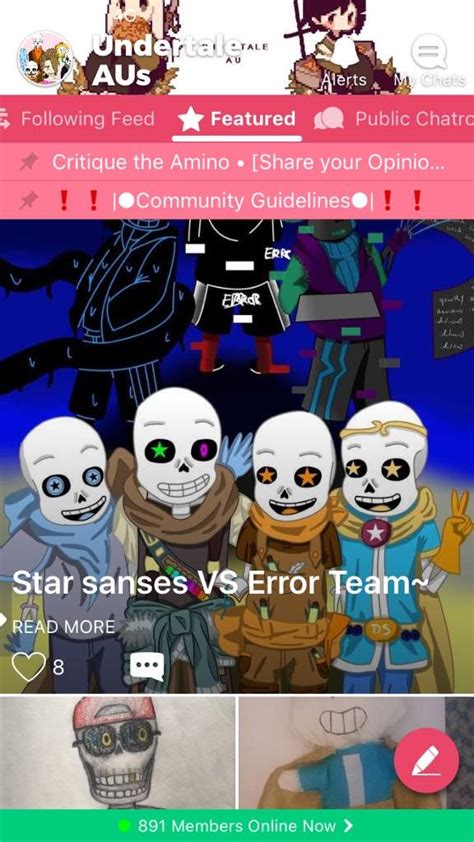 Star Sanses Vs Error Team Undertale Aus Amino