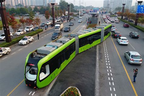 Next Big Leap For The Hop Chinas Trackless Commuter Train Begins