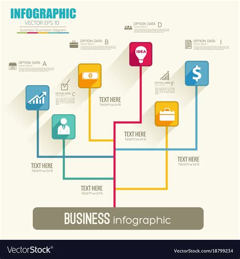 Web Infographic Flowchart Template Royalty Free Vector Image