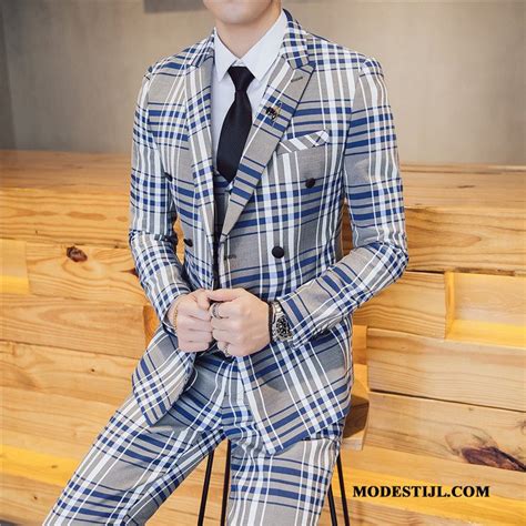 4.4 out of 5 stars 2,777. Heren Kostuum Sale Bruiloft Geruit Slim Fit Pak Mannen Zwart