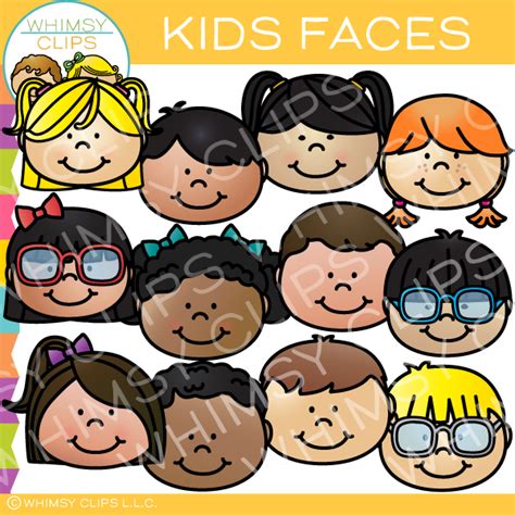 Kids Faces Clip Art Images And Illustrations Whimsy Clips