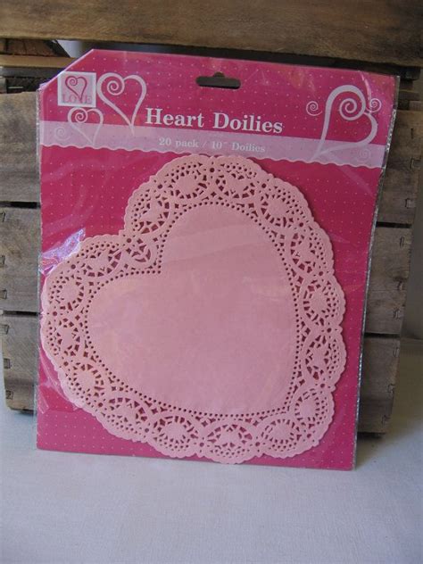 Pink Heart Paper Doilies Large 10 Inch Pink Heart Paper Doily Paper