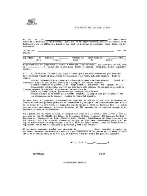 contrato de exclusividad entre la inmobiliaria y el propietario del hot sex picture