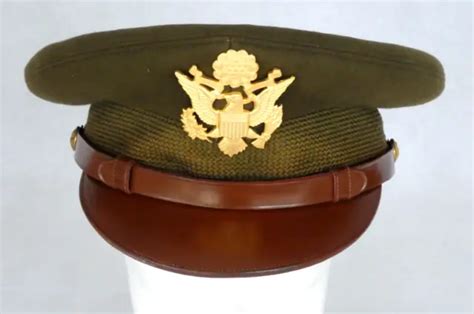 Original Wwii Us Army Officers Service Cap Hat Usaaf £14900 Picclick Uk