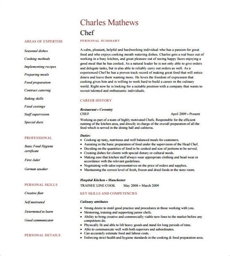 Search over 100 hr approved resume examples. Chef Resume Templates | 13+ Free Printable Word & PDF Formats
