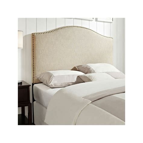 The metal brackets at the corners even feature a rivet look for an industrial design detail. Pulaski Samuel Lawrence Nailhead Headboard, Beige Oth ...