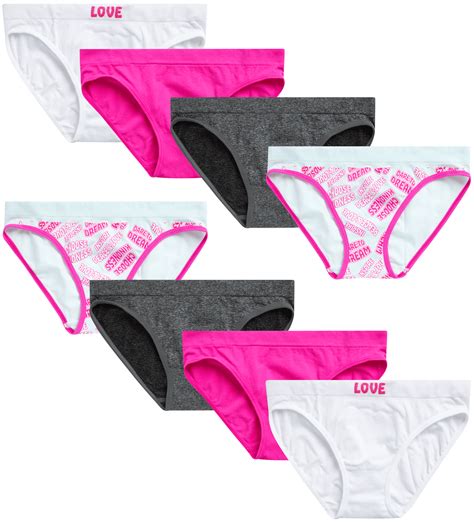 Sweet Princess Girls Nylon Spandex Seamless Bikini Underwear Panties 8 Pack