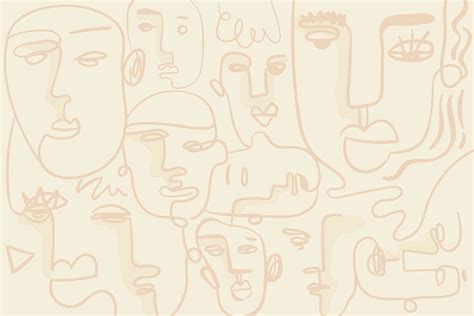 Abstract Face Line Drawing Background Design Resource Vector Free