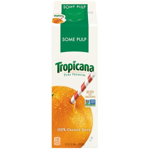 Tropicana Pure Premium Some Pulp Orange Juice 32 Oz Carton Walmart