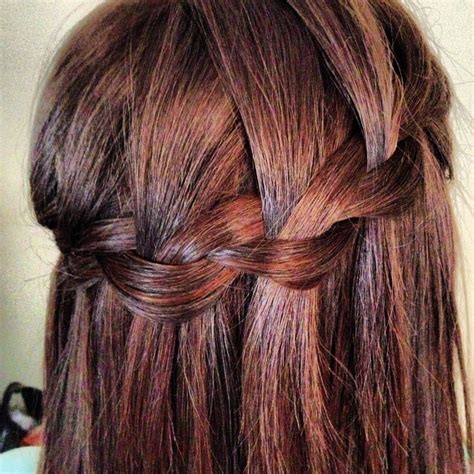 Upside down chunky braids with buns. Water fall braid | Fall braids, Waterfall braid, Long hair ...