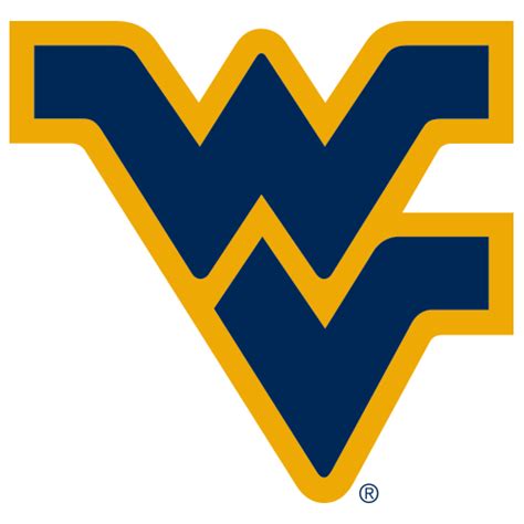 Logo West Virginia University Mountaineers Blue Wv Gold Outline Fanapeel