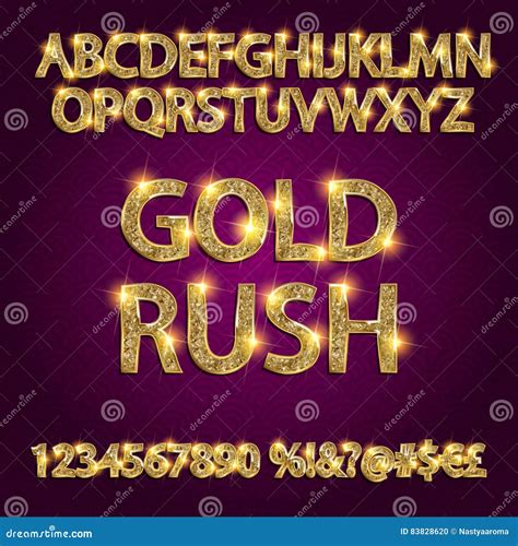 3d Gold Alphabets Letters Vector Illustration