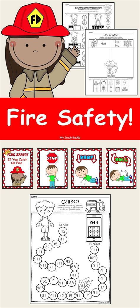 Fire Safety For Kindergarten Worksheets Fire Hat Activity And Stop