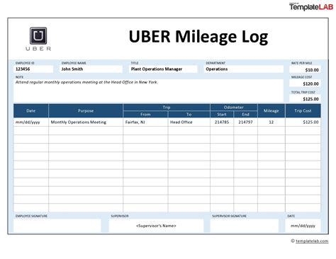 Irs Mileage Log Excel Excel Templates