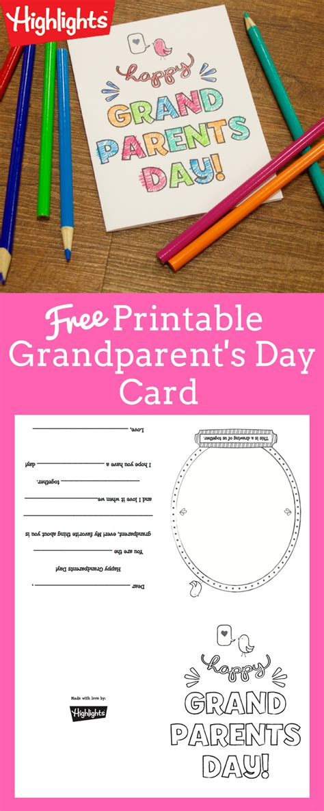 Printable Grandparents Day Cards Kids Can Fold Color And Personalize A