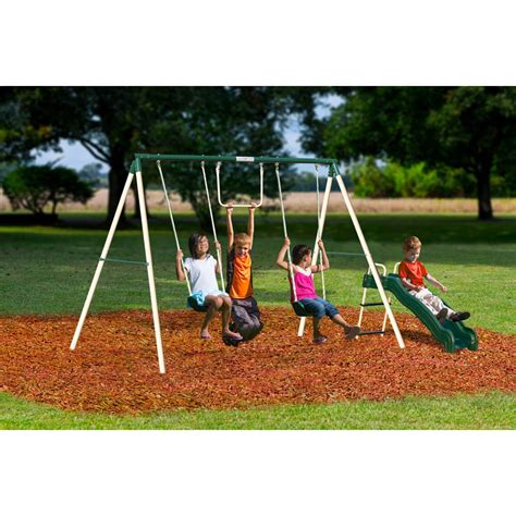 Swing Slide Play Set Kids Outdoor Backyard Playground Playset Swingset