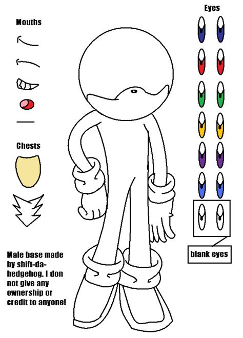 Male Sonic Base By Shift Da Hedgehog On DeviantArt