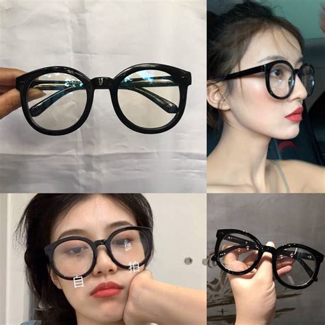 Korean Eyeglasses Black Frame Cute Aesthetic Eyeglass Eyewear Womens Fashion Watches