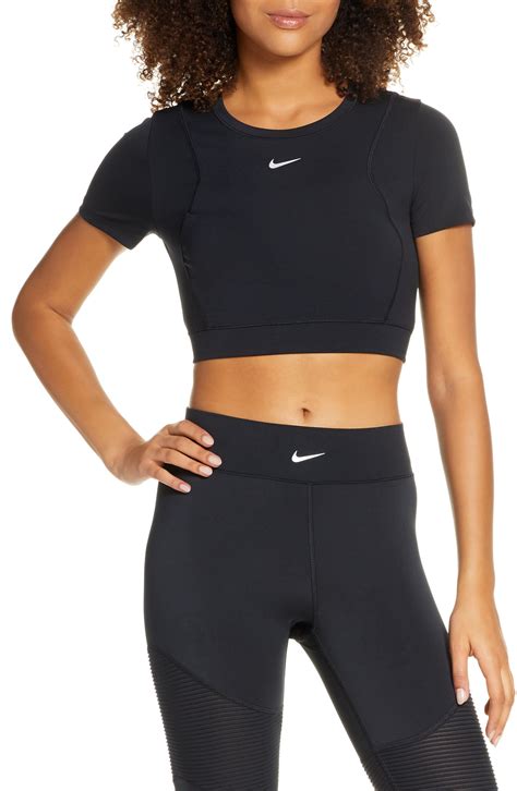 Womens Nike Pro Aeroadapt Crop Top Size Medium Black In 2020 Crop