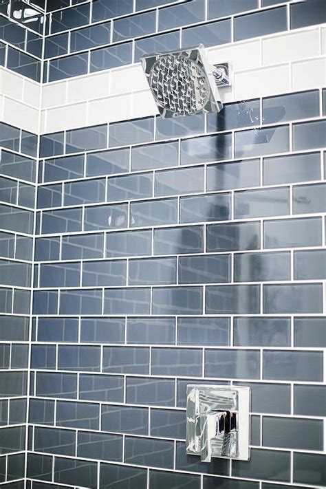 Blue Glass Subway Tiles Bathroom Glass Designs