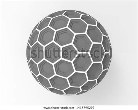 3d Rendering Honeycomb Sphere Dome Isolated Stock Illustration